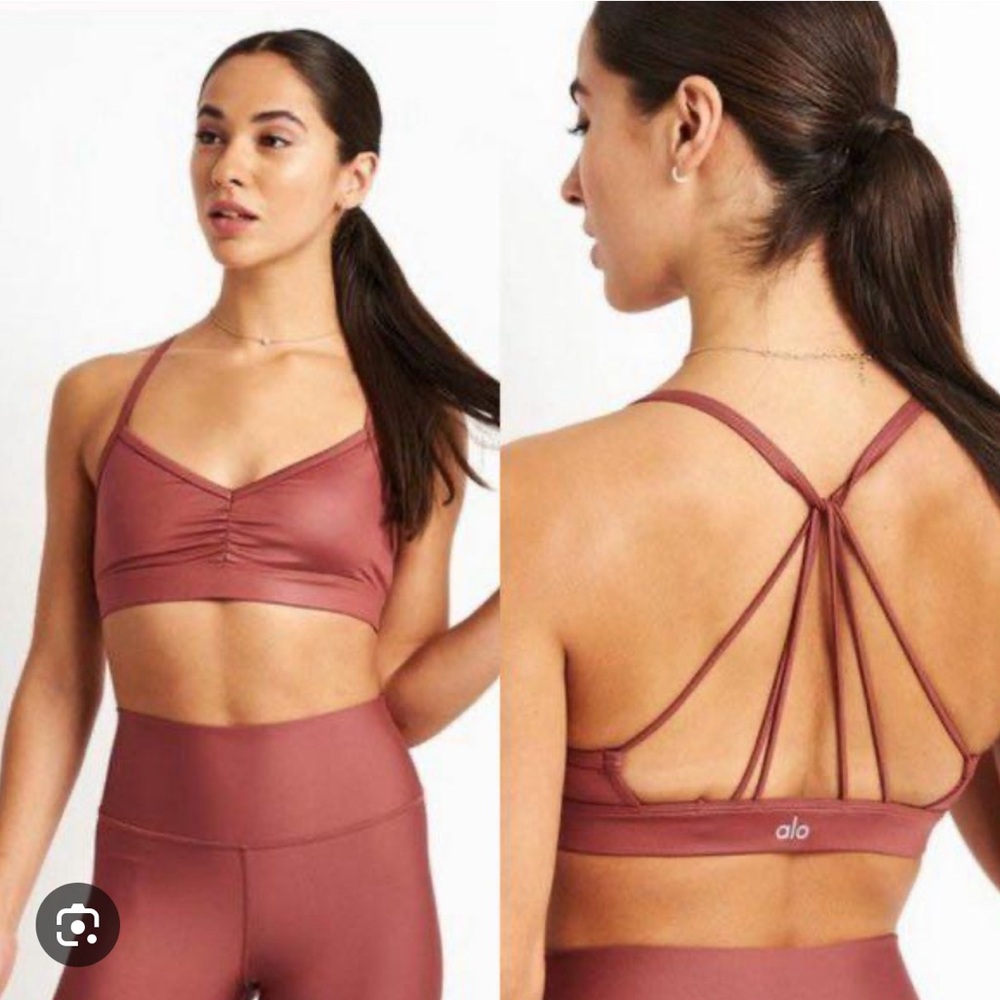 EUC alo yoga Sunny Strappy Bra Rosewood XS